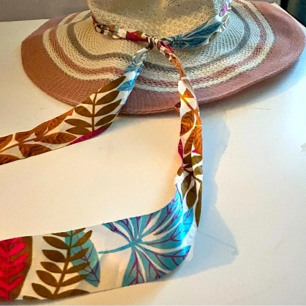 Pretty Floppy Beach Hat embroidered flowers sun block beach party unisex